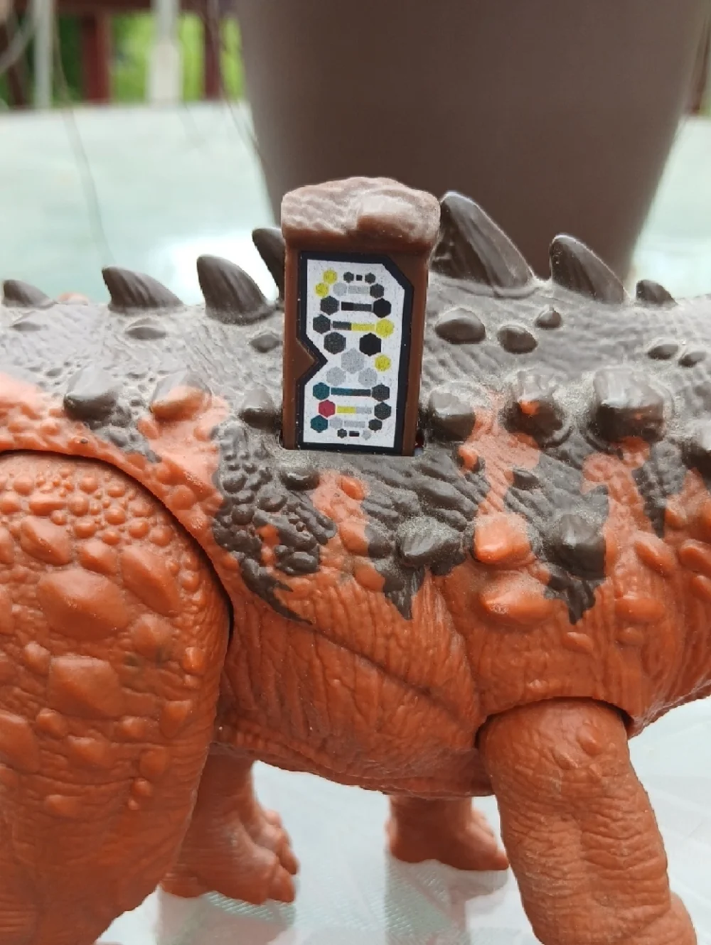 Orange and Black Armored Dinosaur Reptile Toy - Realistic Figure